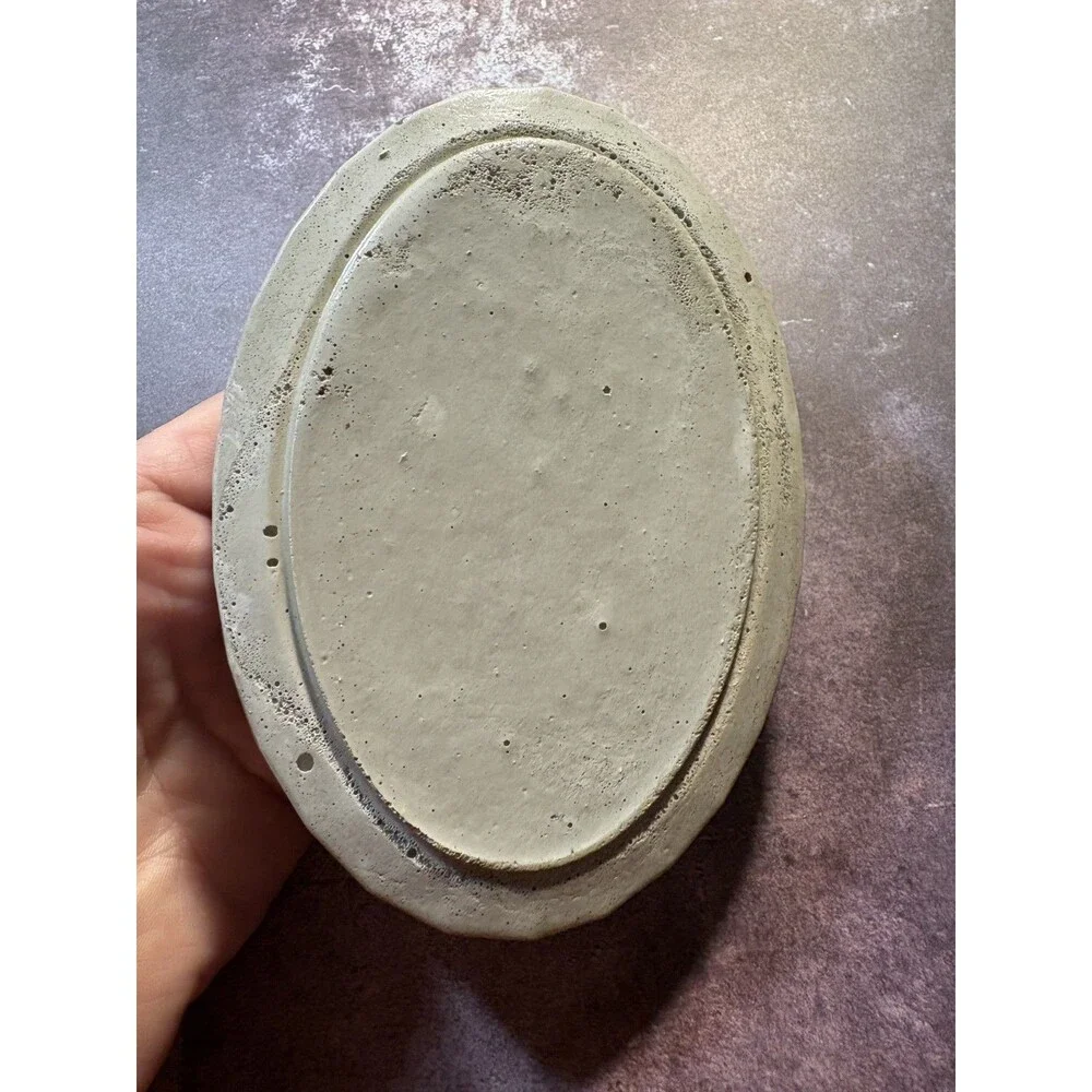 Handmade Soap Dish Cement Soap Oval Bathroom Kitchen Gold Copper Silver Flake